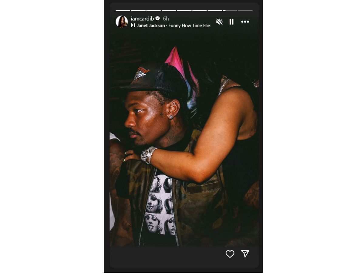 Cardi's IG story with Stefon Diggs (Image via Instagram/ @Cardi B)